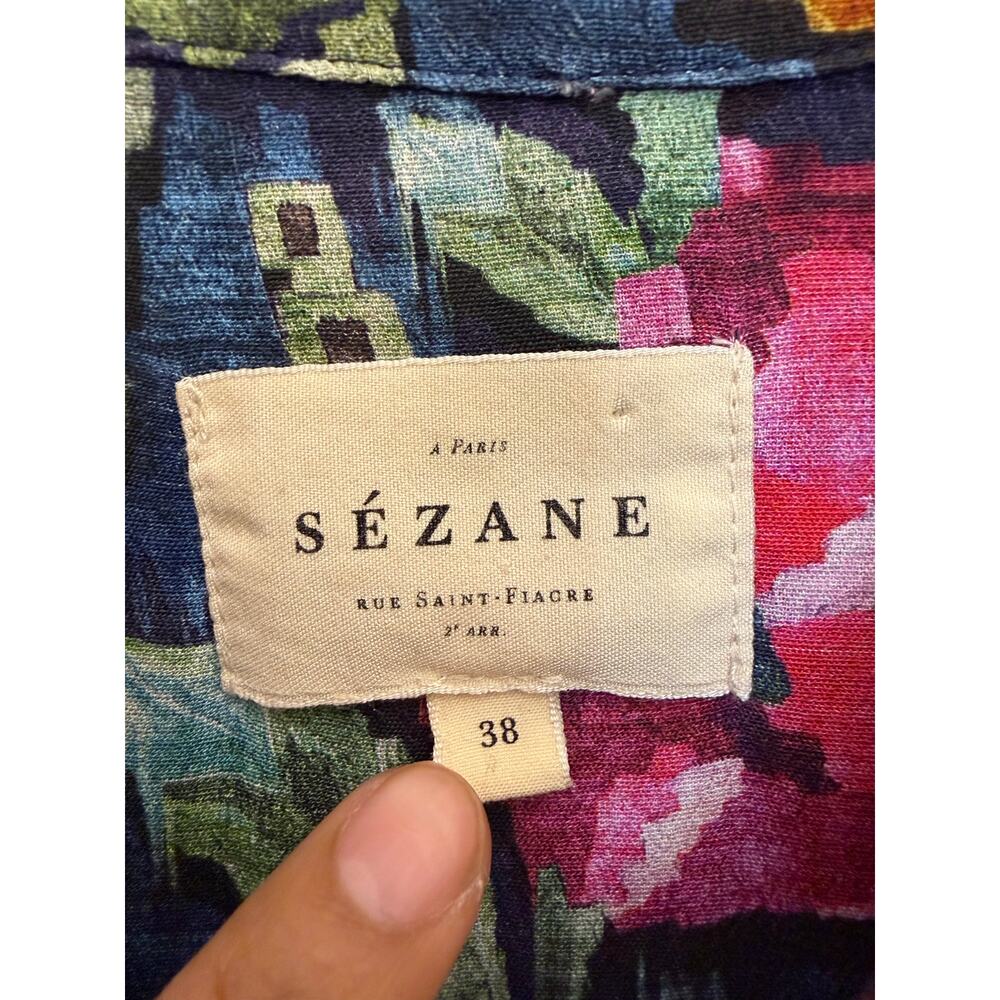 Sezane Laurette Dress Floral Multicolor Print Parisian Feminine Size 38 Medium - Picture 9 of 16